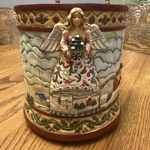 Retired Jim Shore Electric Candle Warmer Crazy Mountain Heartwood Creek Vintage